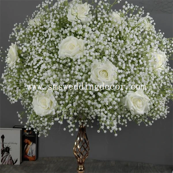 white floral balls